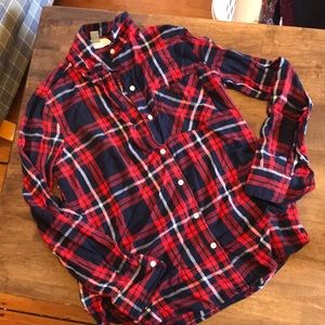 Old navy flannel red blue white